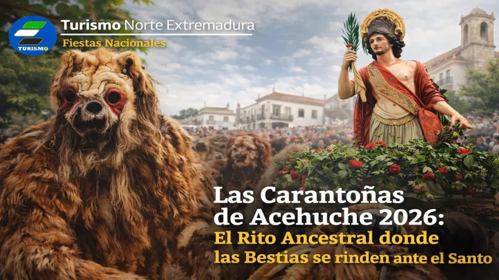 Las Carantoñas de Acehuche 2026: El Rito Ancestral donde las Bestias se rinden ante el Santo